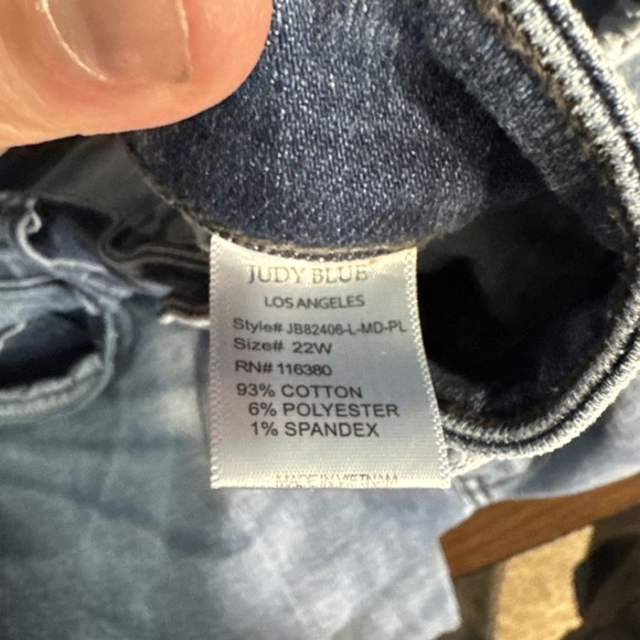 Judy Blue Jeans Womens 22W (40‎ X 33) Skinny Fit Tapered Distressed Holes - Picture 6 of 15